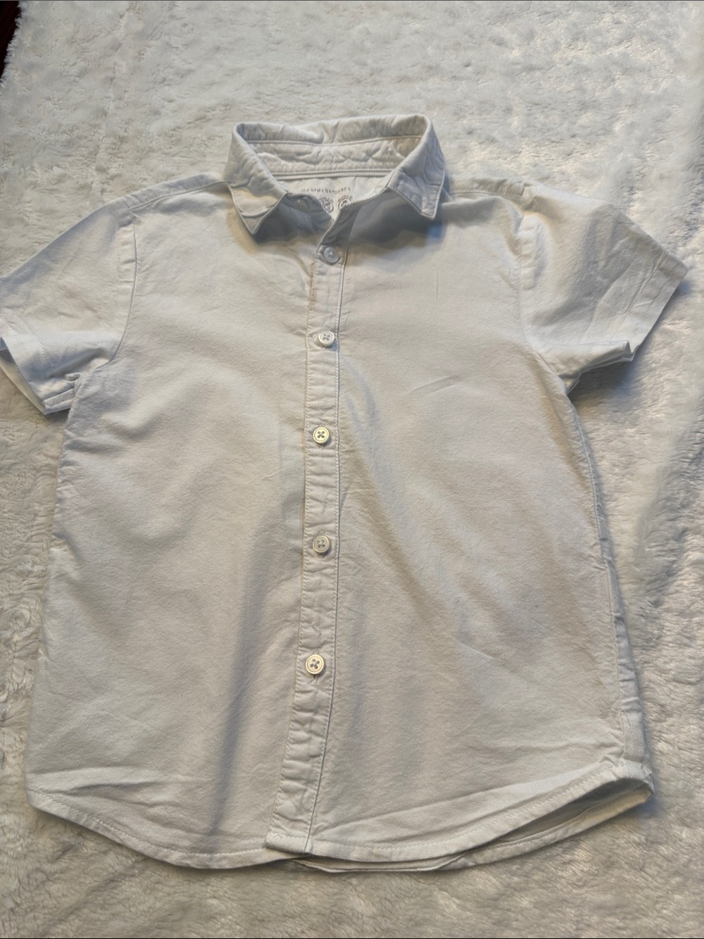 Primark White Short-Sleeve Button-Down Shirt